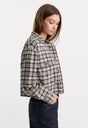 THE PATCH POCKET SHIRT | TAN PLAID-3 | GOOD AMERICAN | MODEL