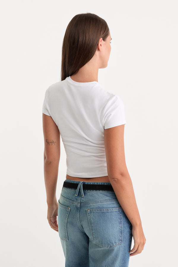 THE BABY TEE | WHITE-4 | GOOD AMERICAN | MODEL