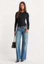 THE SCULPTING MODERN LONG SLEEVE BODYSUIT | BLACK-3 | GOOD AMERICAN | MODEL