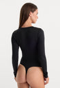 THE SCULPTING MODERN LONG SLEEVE BODYSUIT | BLACK-5 | GOOD AMERICAN | MODEL