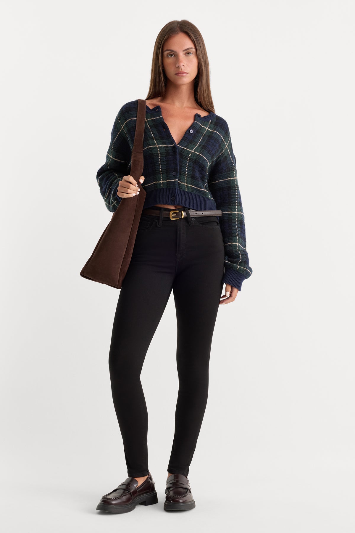 NEVER FADE GOOD LEGS SKINNY JEANS | BLACK-1 | GOOD AMERICAN | MODEL