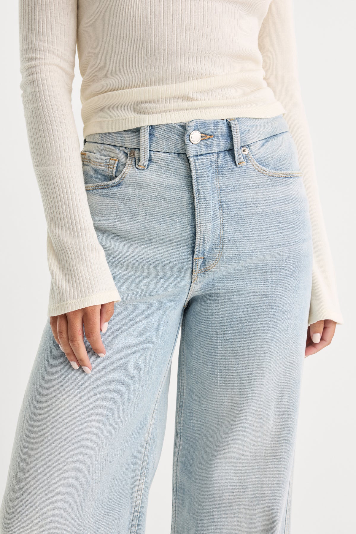 GOOD SKATE WIDE LEG JEANS | INDIGO634-4 | GOOD AMERICAN | MODEL