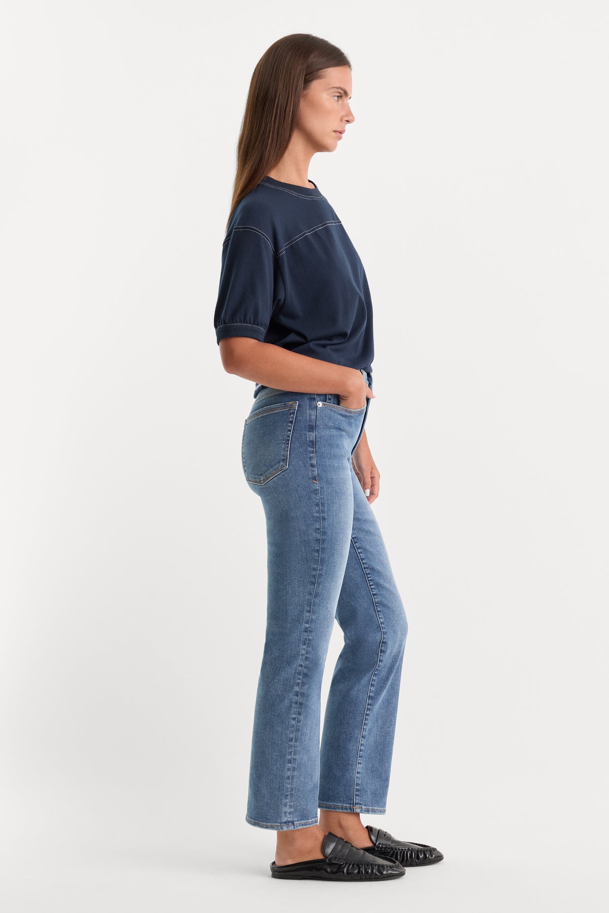 ALWAYS FITS GOOD LEGS STRAIGHT JEANS | INDIGO316-5 | GOOD AMERICAN | MODEL