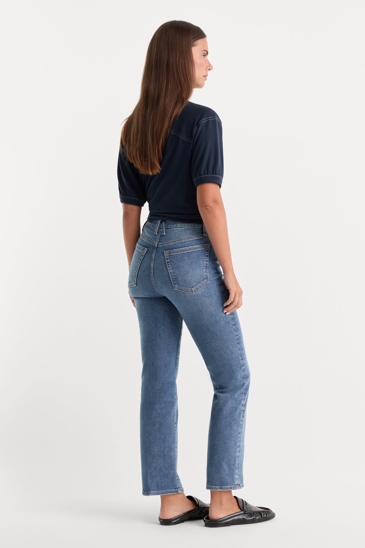 ALWAYS FITS GOOD LEGS STRAIGHT JEANS | INDIGO316-7 | GOOD AMERICAN | MODEL