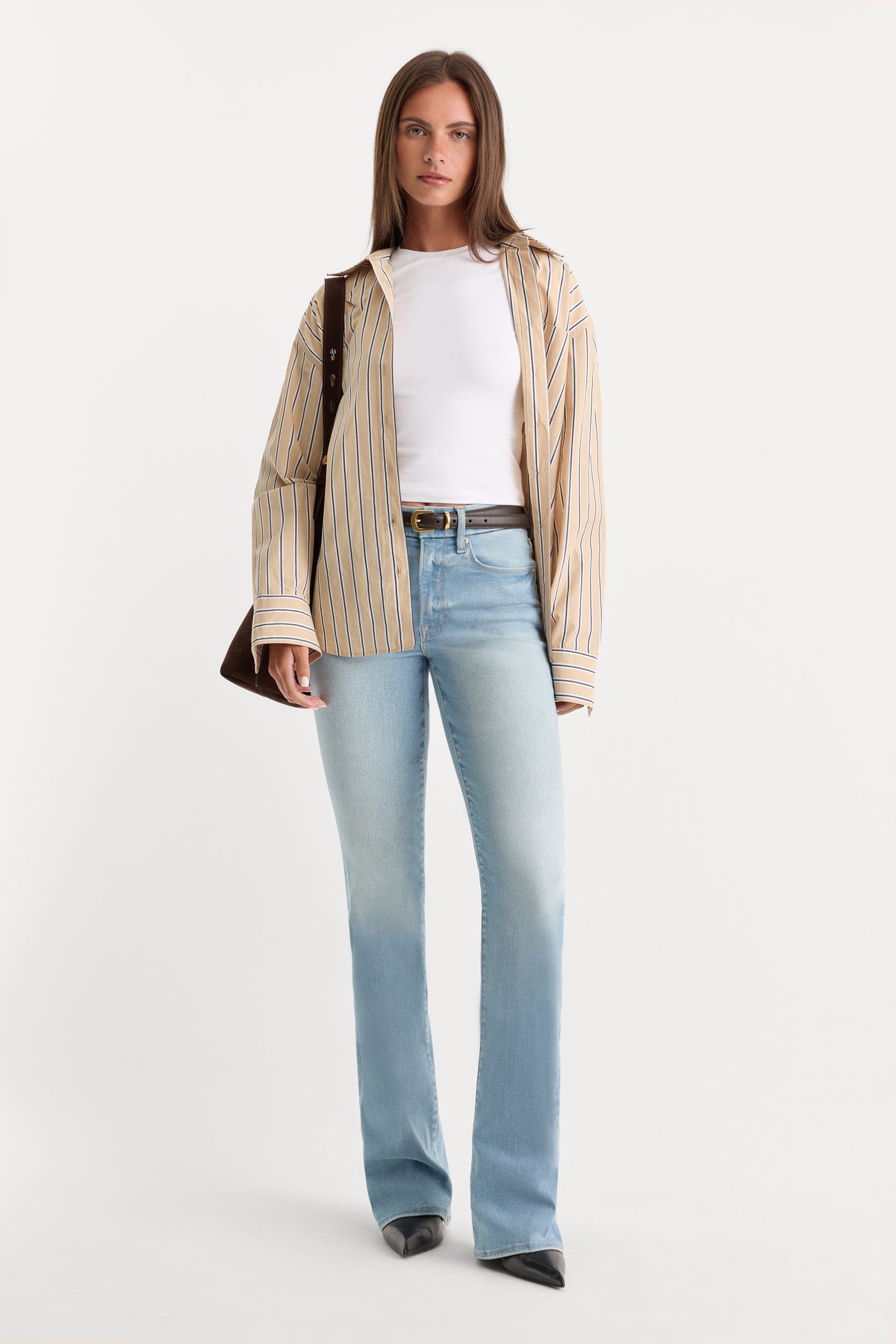 ALWAYS FITS GOOD CLASSIC BOOTCUT JEANS | INDIGO448-3 | GOOD AMERICAN | MODEL