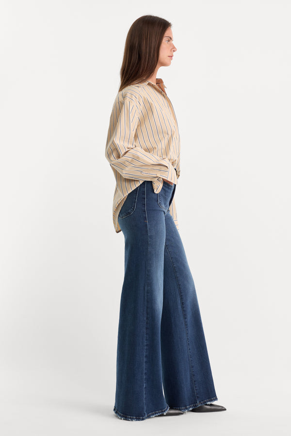 SOFT TECH GOOD WAIST PALAZZO JEANS|INDIGO511-5 | GOOD AMERICAN | MODEL