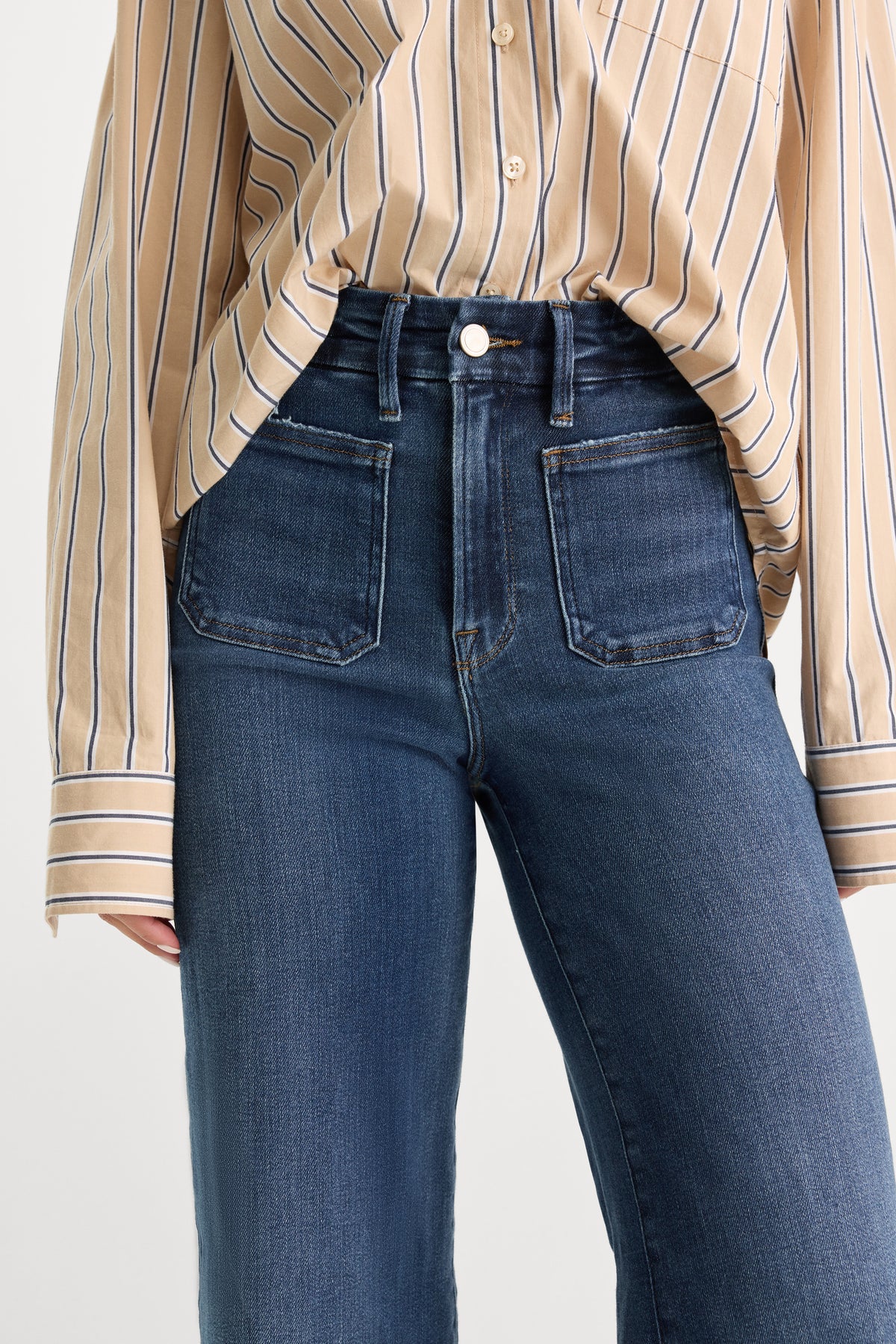 SOFT TECH GOOD WAIST PALAZZO JEANS|INDIGO511-4 | GOOD AMERICAN | MODEL