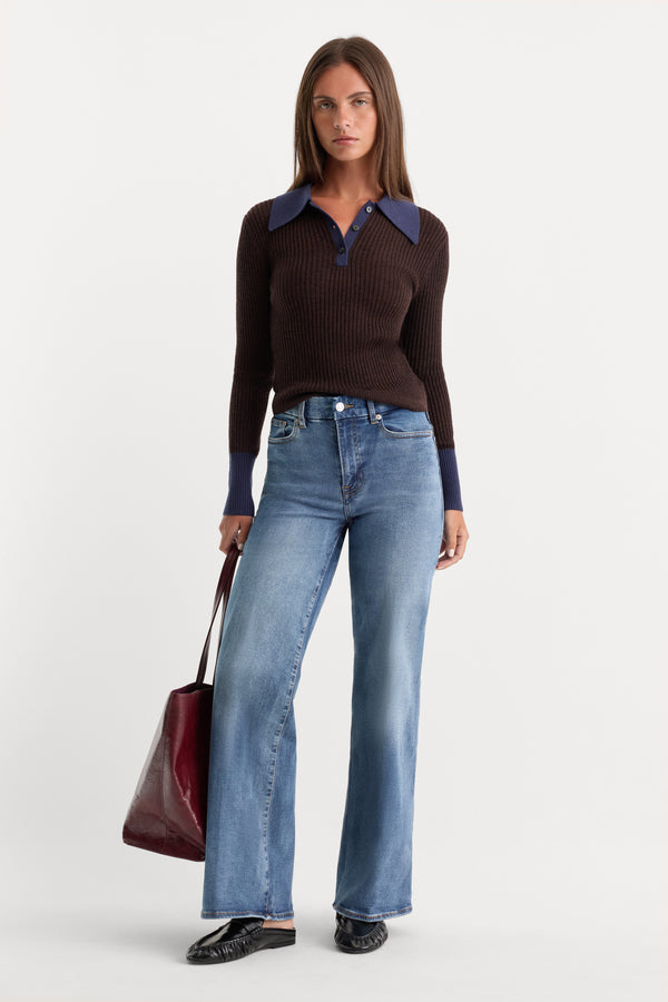 ALWAYS FITS SLIM PALAZZO JEANS | TAWNY-3 | GOOD AMERICAN | MODEL