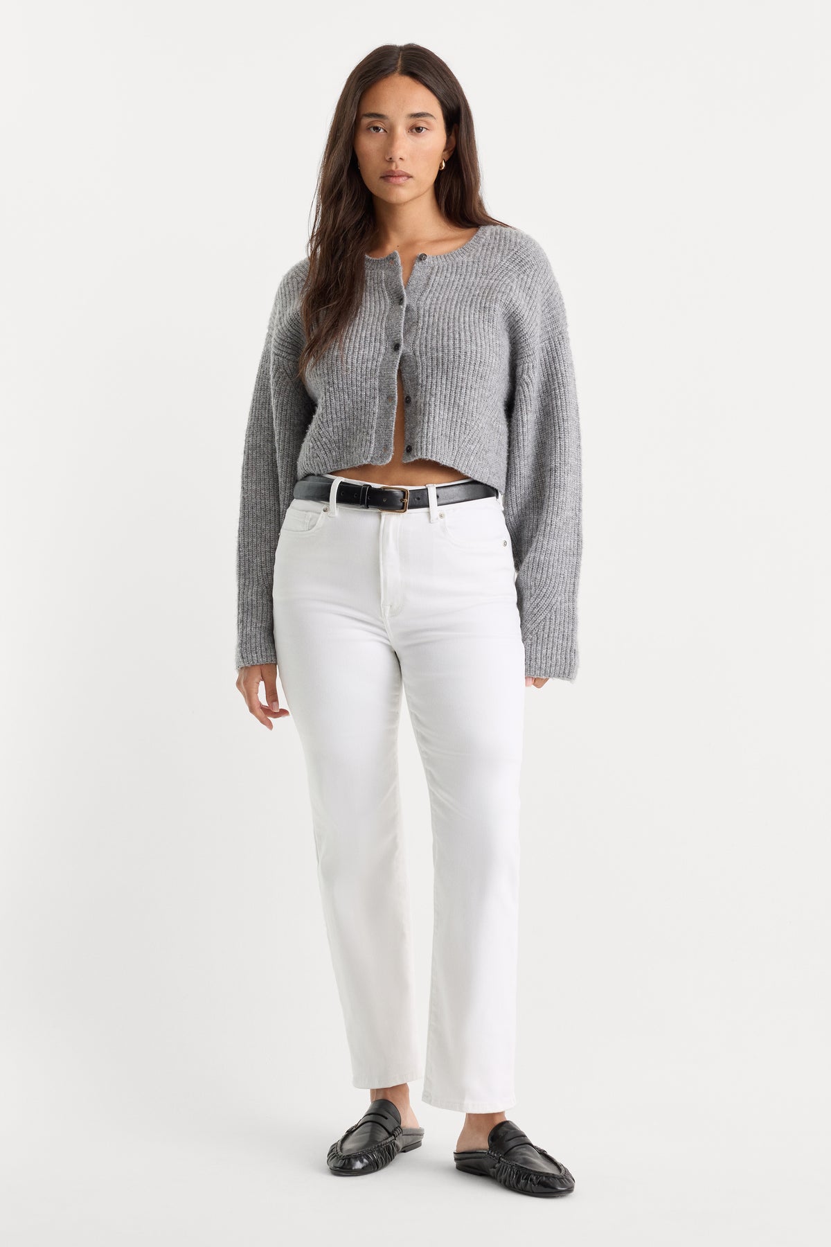 ALWAYS FITS GOOD LEGS STRAIGHT JEANS | WHITE001-1 | GOOD AMERICAN | MODEL