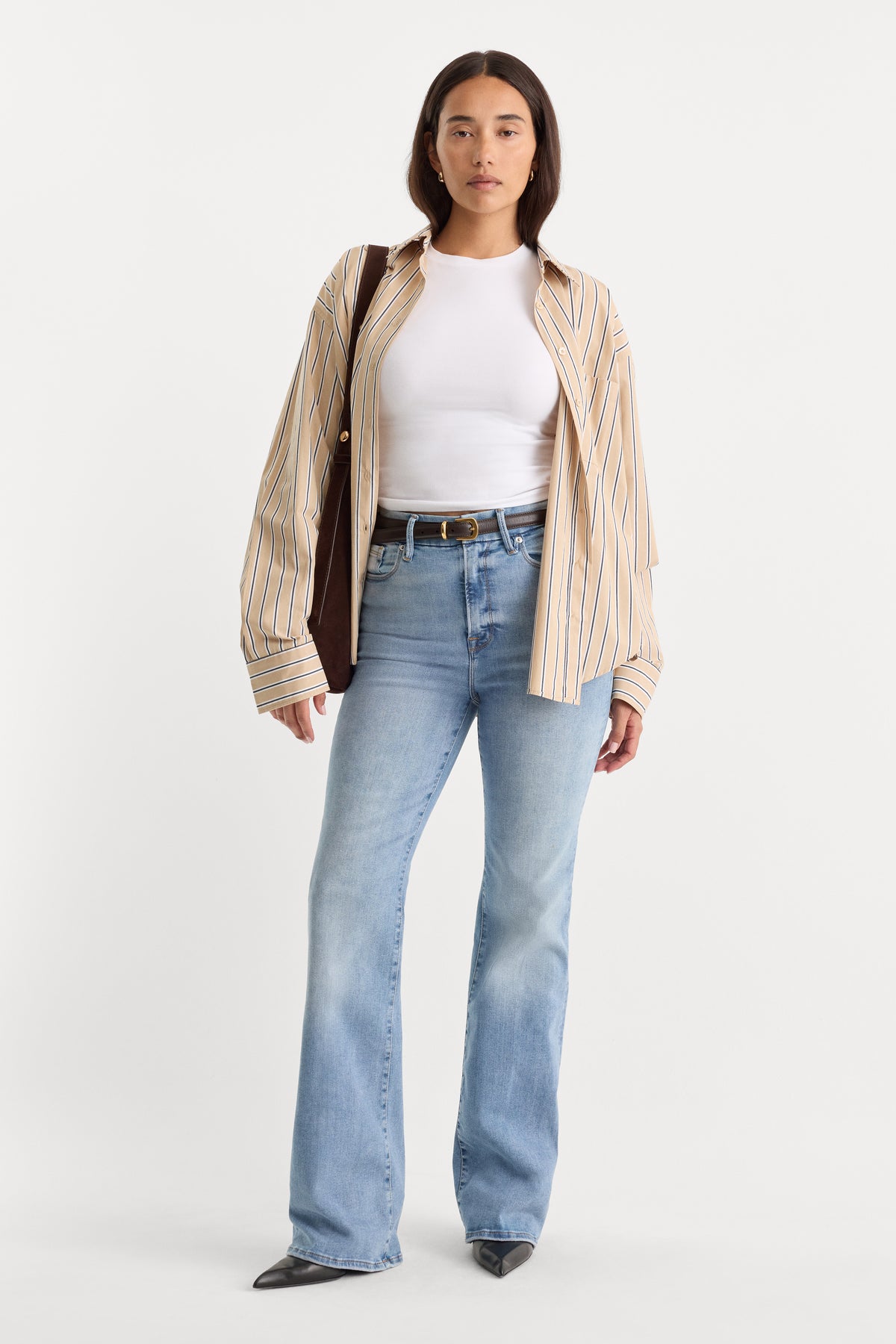 ALWAYS FITS GOOD CLASSIC BOOTCUT JEANS | INDIGO448-1 | GOOD AMERICAN | MODEL