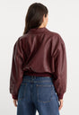 THE BETTER THAN LEATHER BOMBER JACKET | BERRY NOIR-2 | GOOD AMERICAN | MODEL