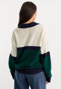 THE OVERSIZED RUGBY SWEATER | FOREST BLOCKED STRIPE-2 | GOOD AMERICAN | MODEL