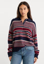 THE OVERSIZED RUGBY SWEATER | MULTI STRIPE-1 | GOOD AMERICAN | MODEL