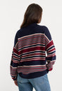 THE OVERSIZED RUGBY SWEATER | MULTI STRIPE-2 | GOOD AMERICAN | MODEL