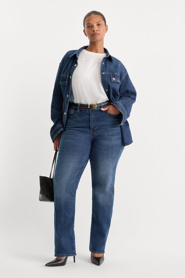 ALWAYS FITS GOOD LEGS STRAIGHT JEANS | INDIGO571-1 | GOOD AMERICAN | MODEL