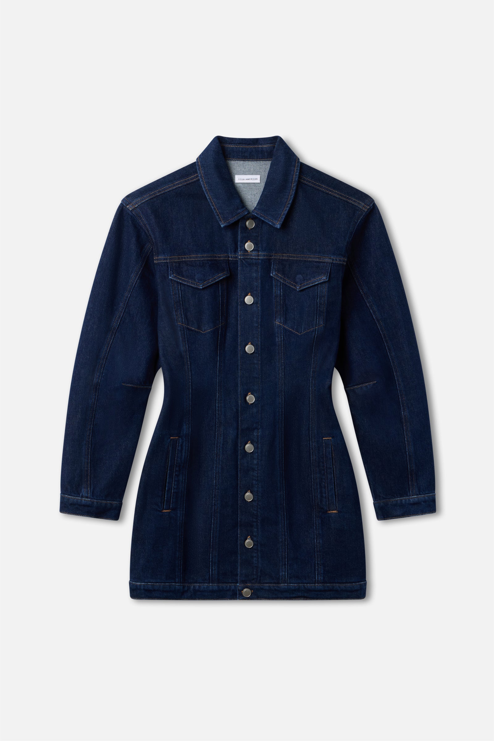 BARREL LONG SLEEVE MINI DRESS | INDIGO982