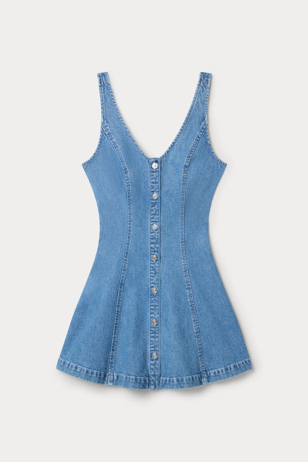 THE FLOUNCY DENIM DRESS | INDIGO