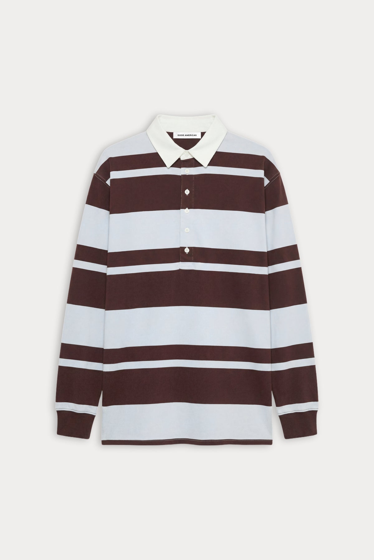 THE KNIT RUGBY MINI DRESS | SKY MOCHA CLUB STRIPE-5 | GOOD AMERICAN | FLAT