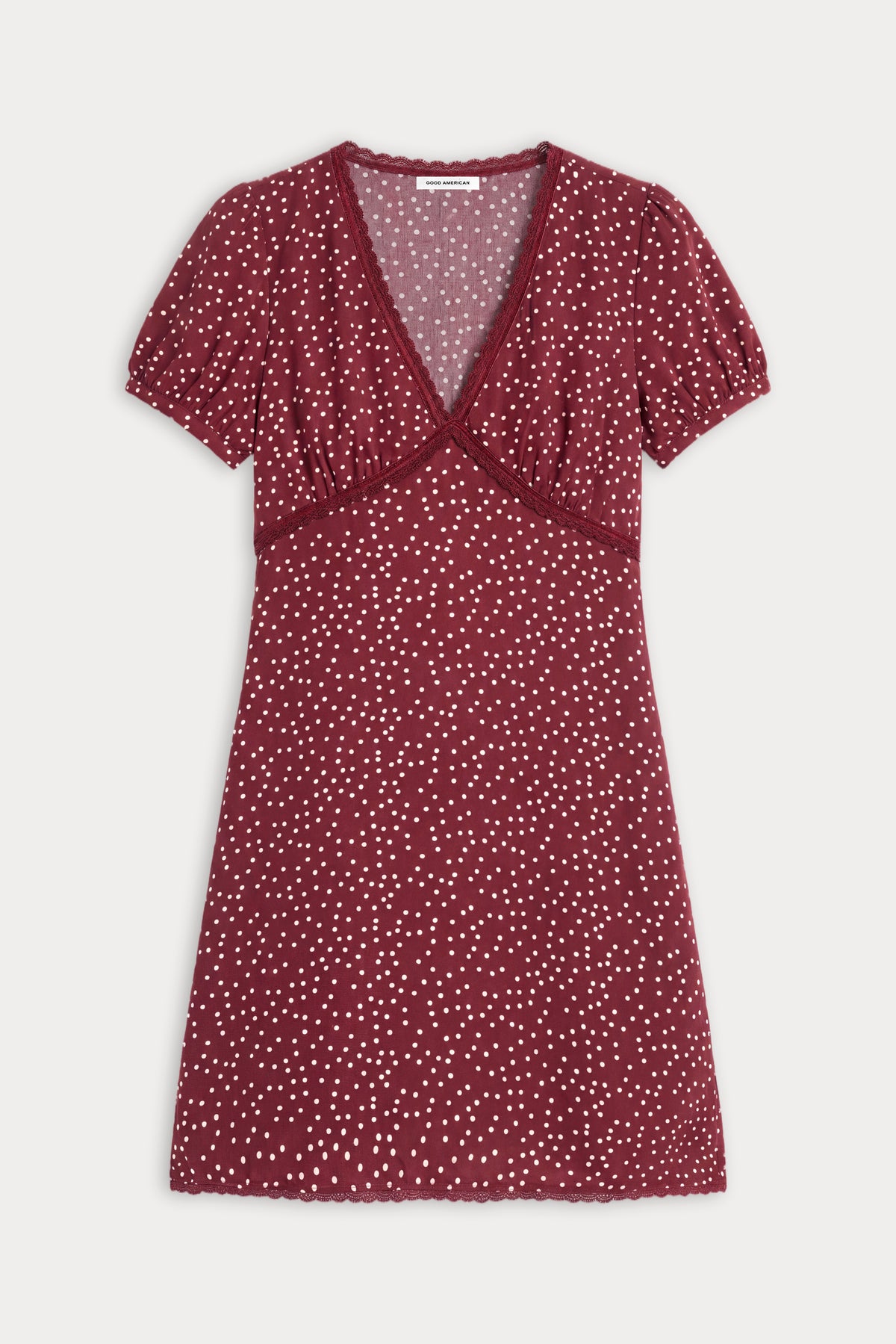 THE WOVEN V NECK DRESS | BERRY NOIR PRINT-6 | GOOD AMERICAN | FLAT