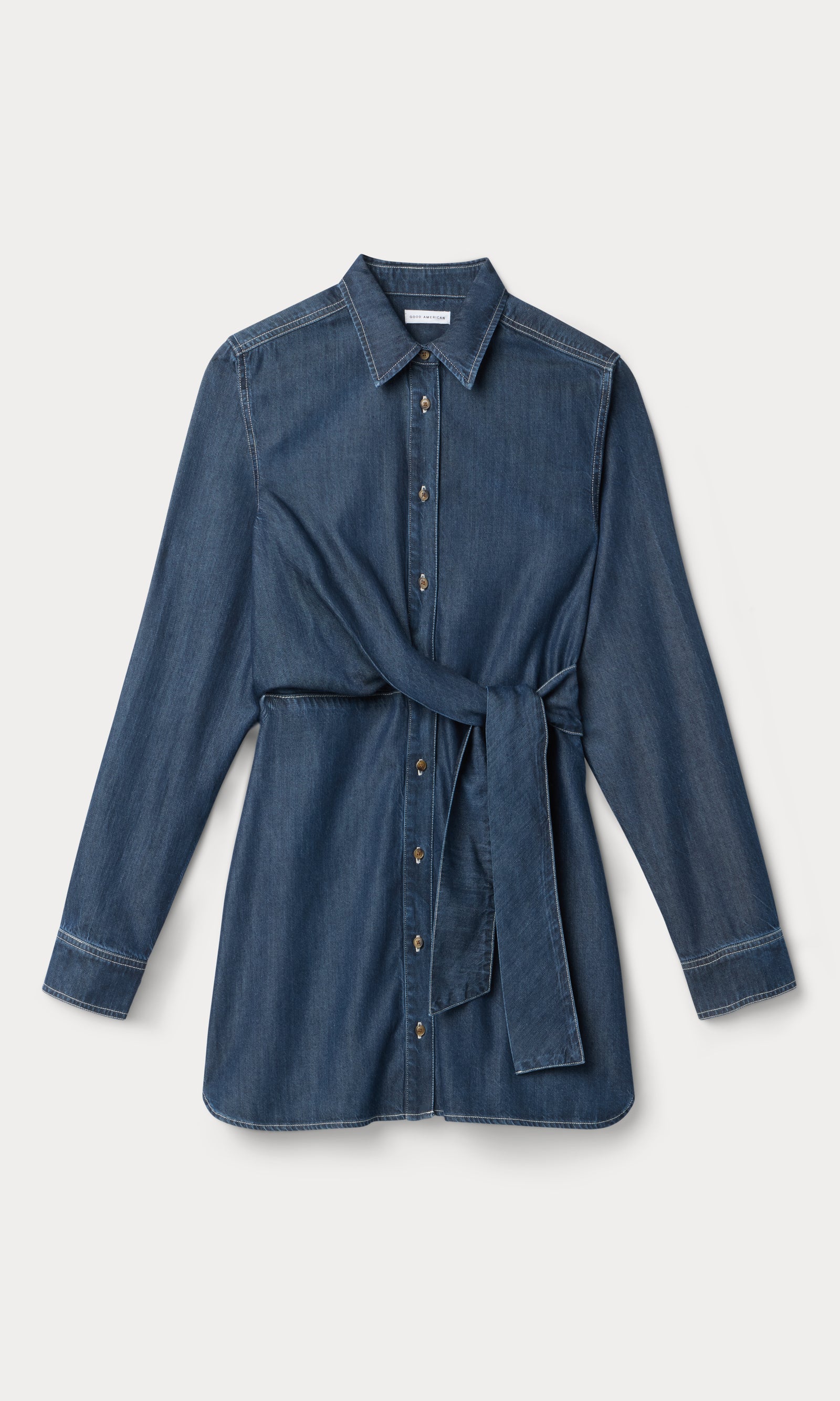 DENIM WRAP SHIRT DRESS | INDIGO1187