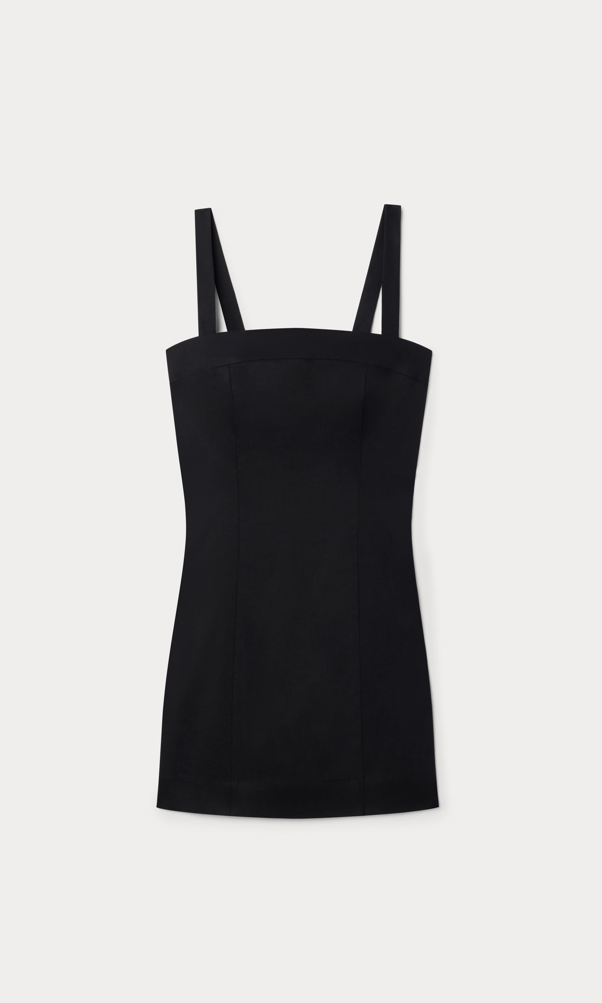 THE STRUCTURED LINEN MINI DRESS | BLACK