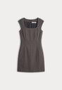 THE CAP SLEEVE MINI DRESS | CHARCOAL MINI HOUNDSTOOTH-6 | GOOD AMERICAN | FLAT
