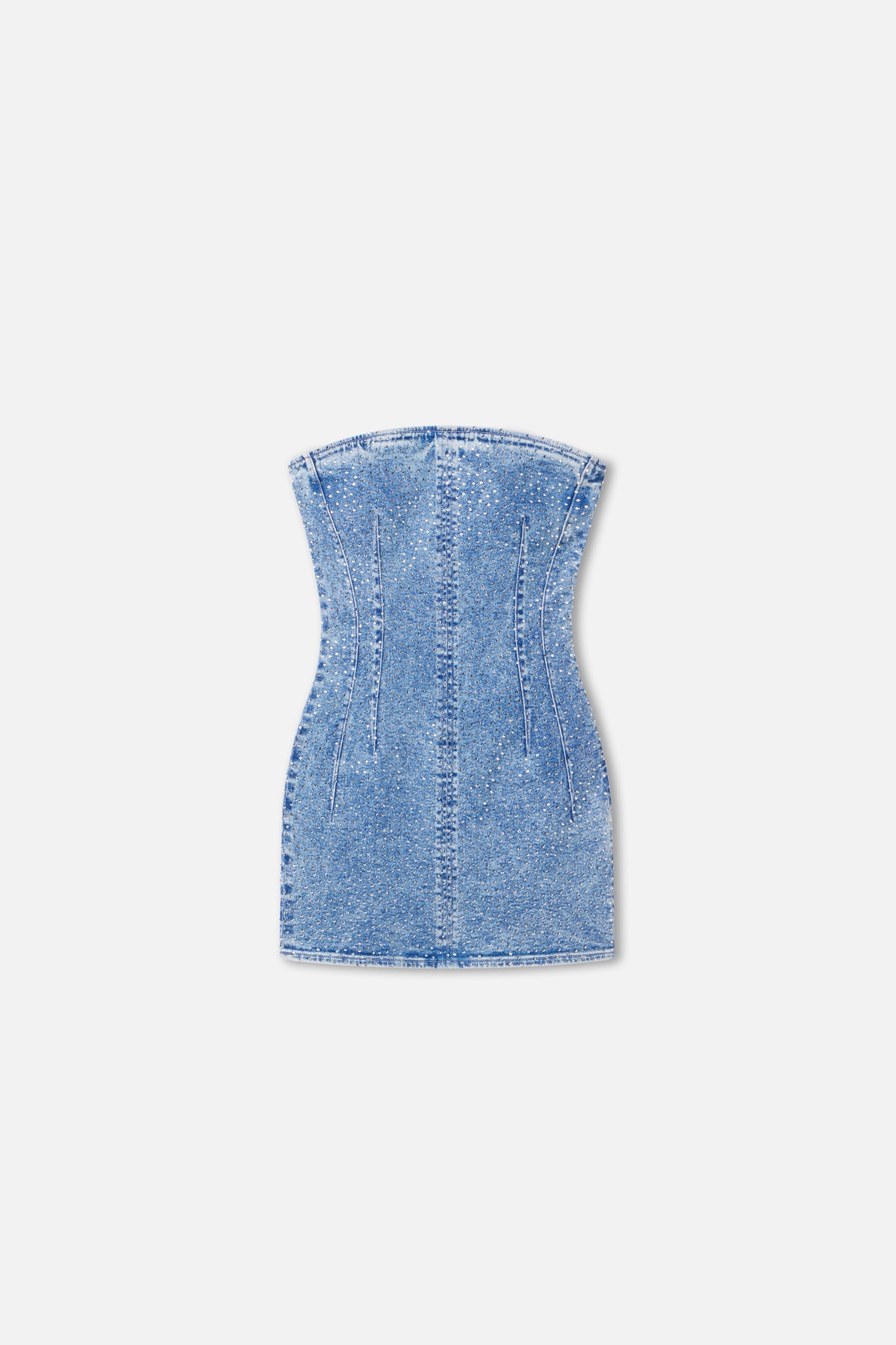 CRYSTAL STRAPLESS MINI DRESS | INDIGO1097
