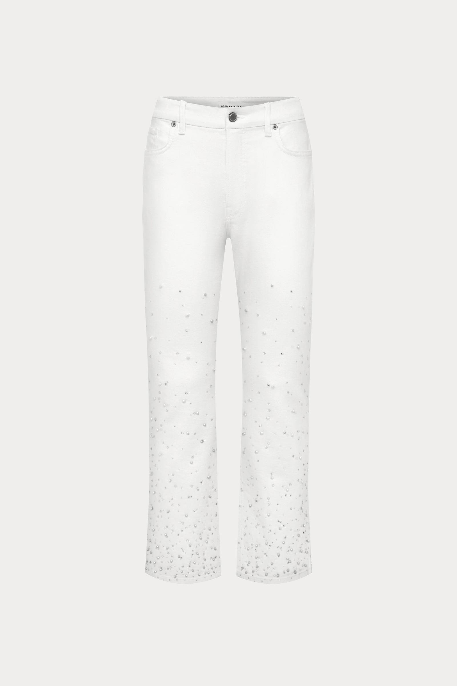 GOOD ICON STRAIGHT ANKLE PEARL JEANS | WHITE001