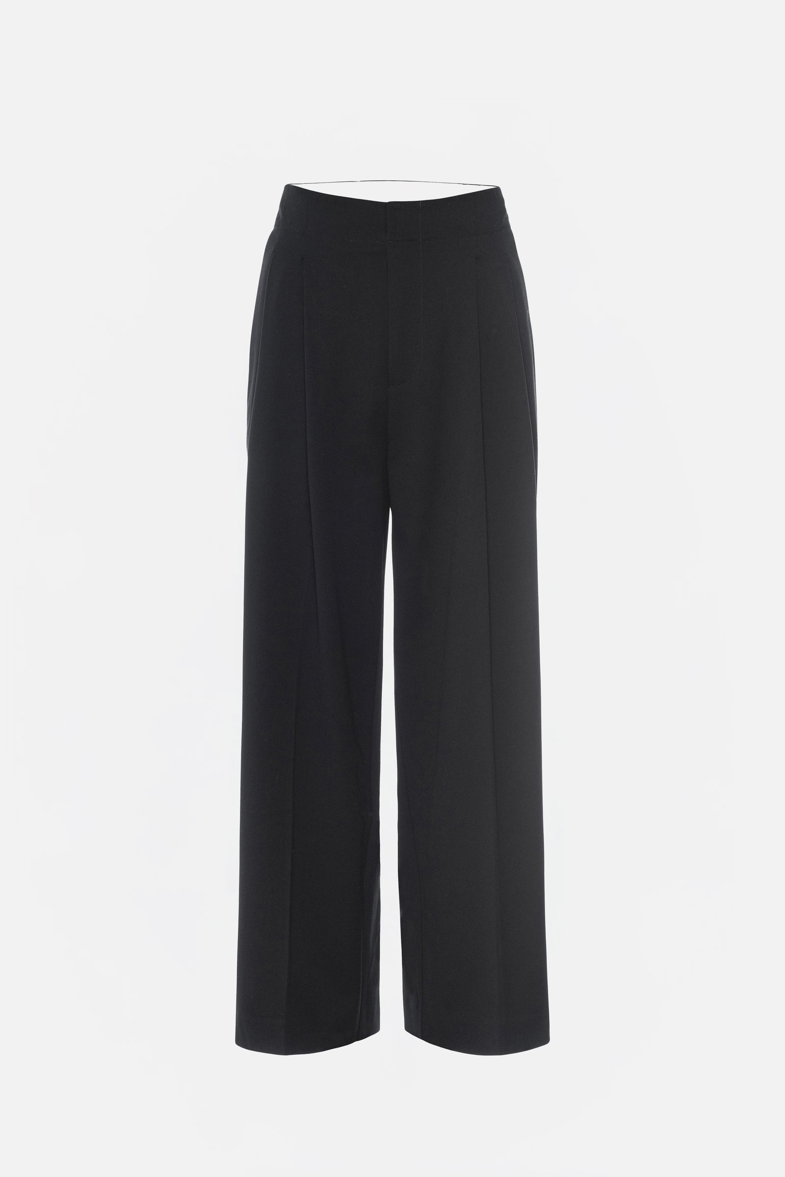 ESSENTIAL SUITING PLEATED CROPPED TROUSERS | DARK HEATHER GRAY