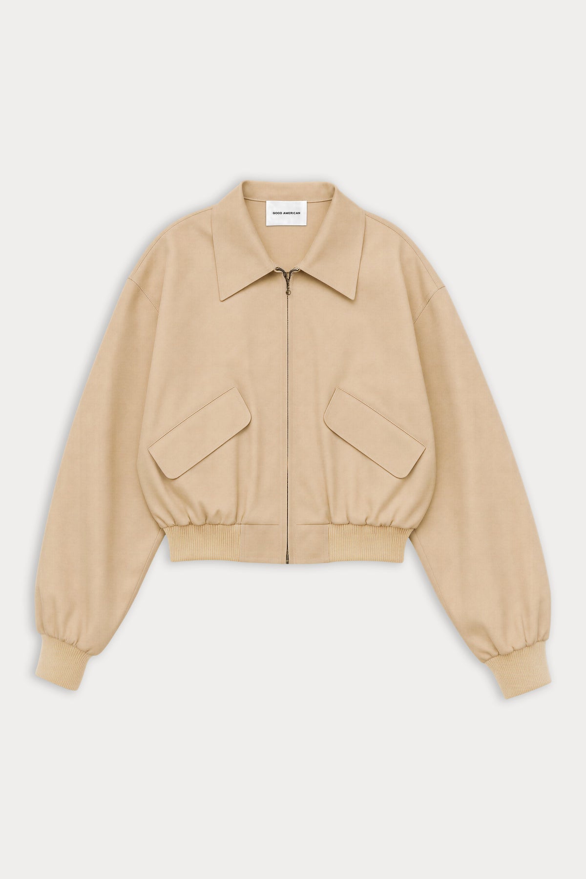 THE TWILL BOMBER JACKET | DUNE MIST-7 | GOOD AMERICAN | FLAT