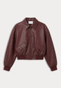THE BETTER THAN LEATHER BOMBER JACKET | BERRY NOIR-7 | GOOD AMERICAN | MODEL