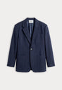 THE OVERSIZED BLAZER | NAVY PINSTRIPE-6 | GOOD AMERICAN | FLAT