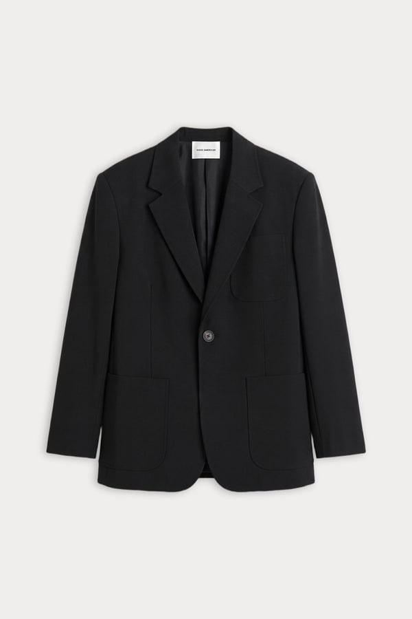 THE OVERSIZED BLAZER | BLACK001-5 | GOOD AMERICAN | FLAT