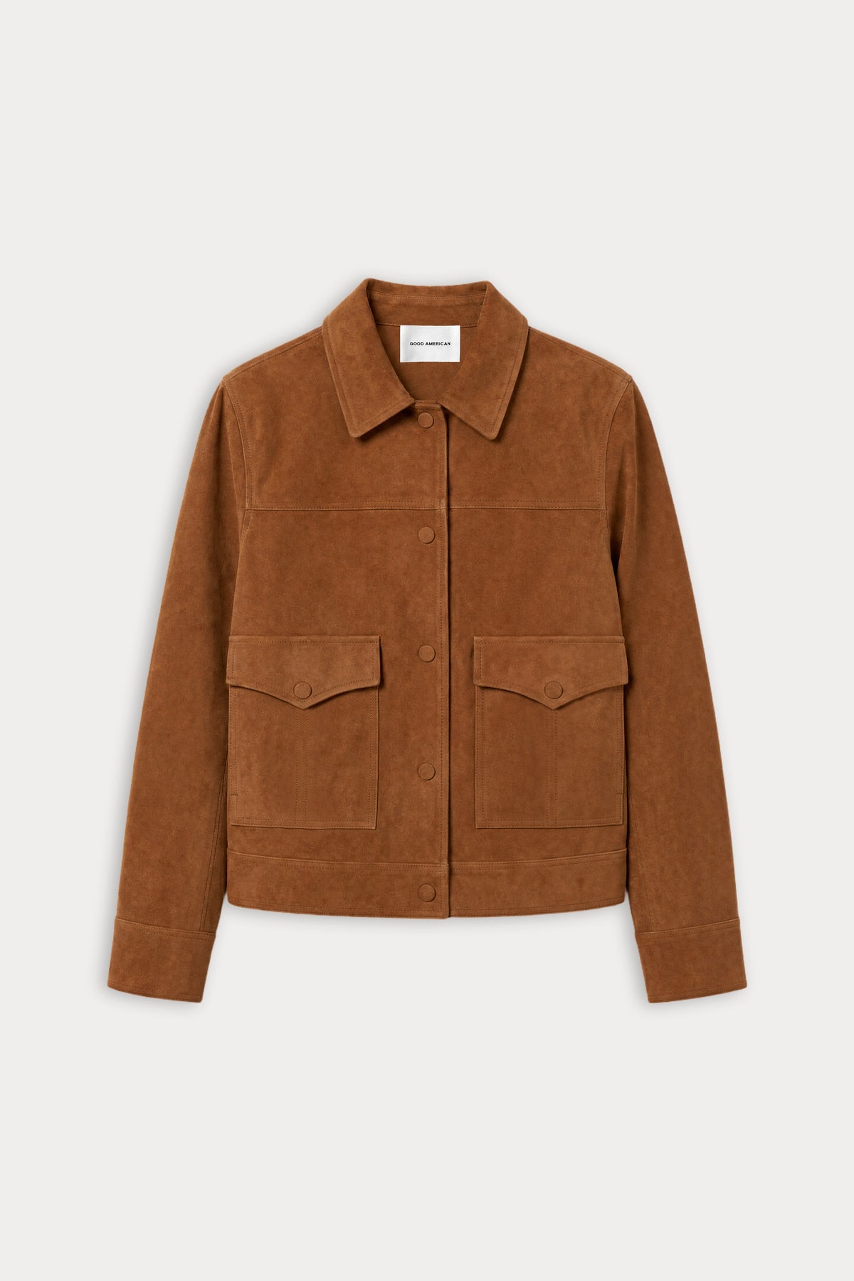 THE SUEDE BOXY JACKET | CAFE CLAY-6 | GOOD AMERICAN | FLAT
