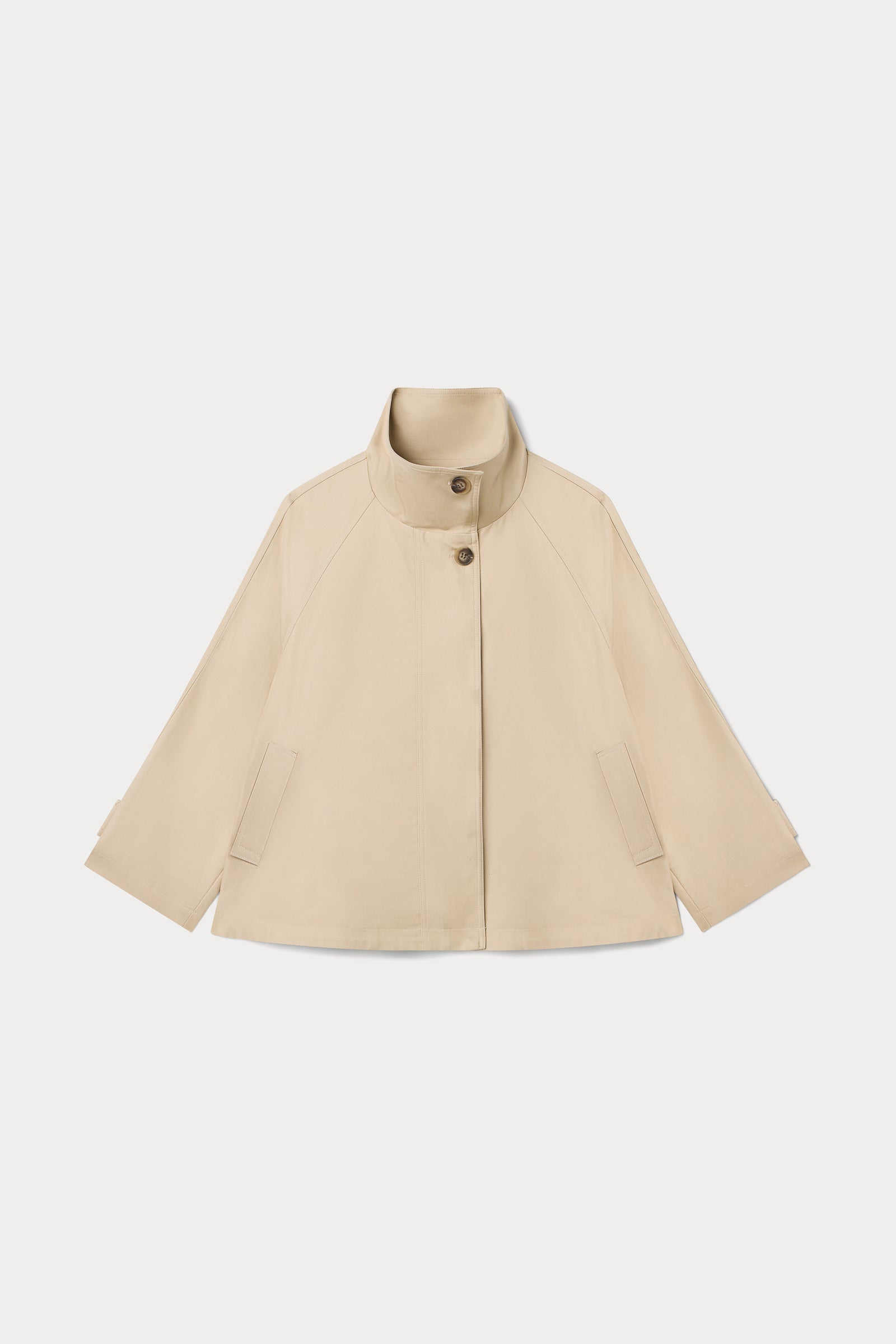 THE FUNNEL NECK TRENCH | LIGHT TAUPE
