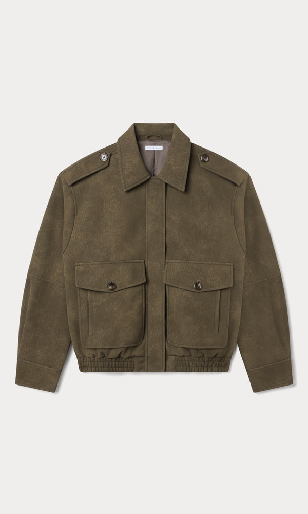 THE BETTER THAN LEATHER BOMBER JACKET | STONE