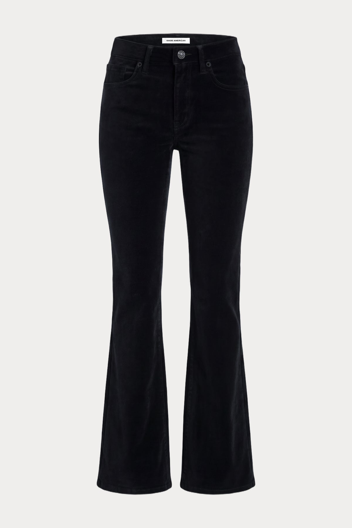 VELVET GOOD LEGS FLARE PANT | BLACK-7 | GOOD AMERICAN | GHOST
