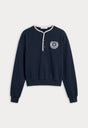 THE BRUSHED FLEECE HENLEY | NEW NAVY-7 | GOOD AMERICAN | FLAT