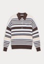 THE OVERSIZED RUGBY SWEATER | MOCHA STRIPE-7 | GOOD AMERICAN | FLAT
