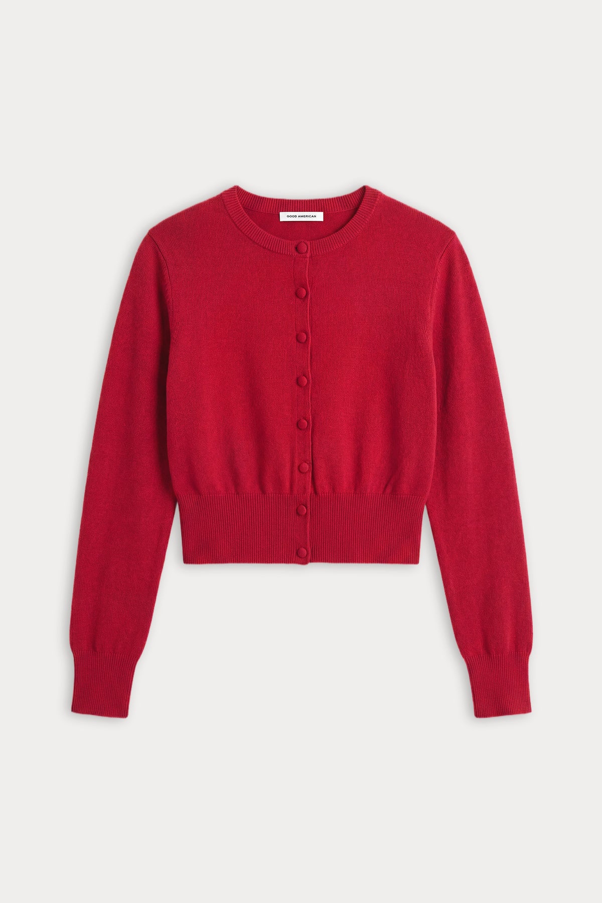 THE FINE KNIT CARDIGAN | CRIMSON ROSE-6 | GOOD AMERICAN | FLAT