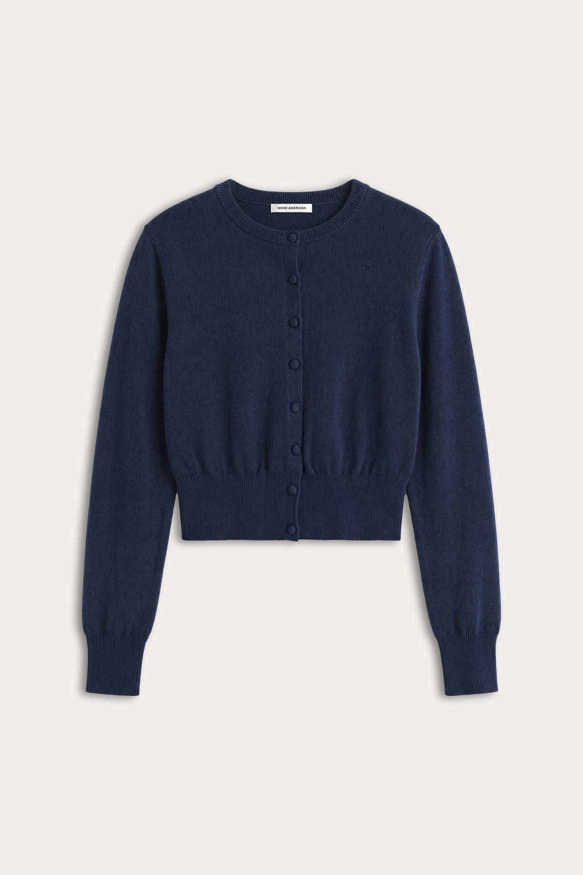 THE FINE KNIT CARDIGAN | NEW NAVY-5 | GOOD AMERICAN | FLAT