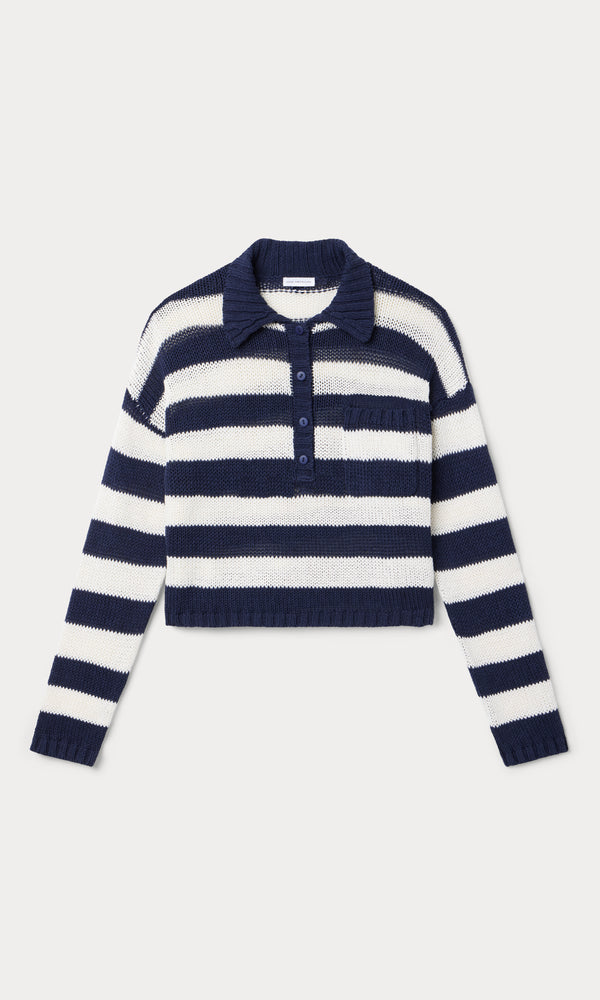 THE HARBOR SWEATER | HORIZON INK STRIPE