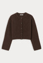 THE CHUNKY KNIT CARDIGAN | ESPRESSO-6 | GOOD AMERICAN | FLAT