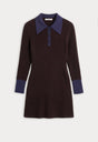 THE KNIT POLO MINI DRESS | ESPRESSO-6 | GOOD AMERICAN | FLAT
