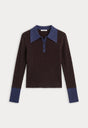 THE KNIT POLO SWEATER | ESPRESSO-6 | GOOD AMERICAN | FLAT