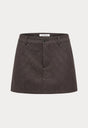 THE TROUSER MINI SKIRT | CHARCOAL MINI HOUNDSTOOTH-6 | GOOD AMERICAN | GHOST