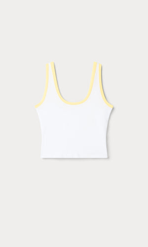 SUPER STRETCH RINGER TANK | WHITE001
