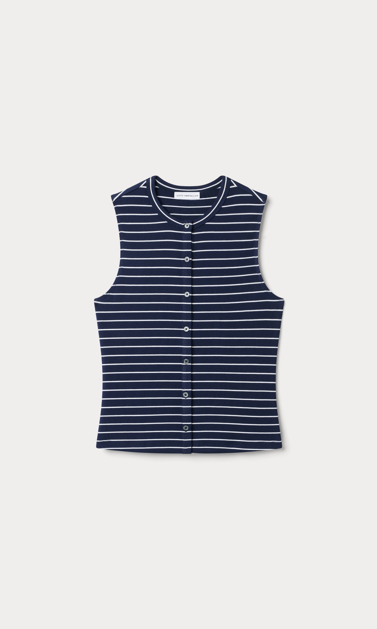 THE RIB SPLAY TOP | SIMPLE STRIPE HORIZON INK