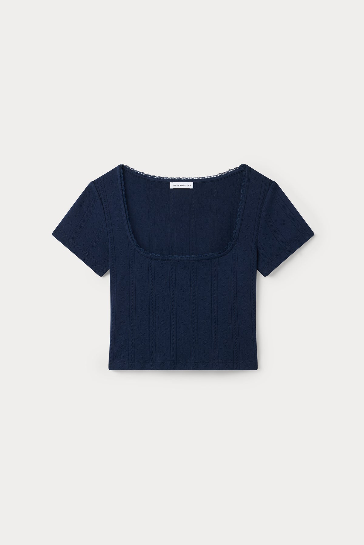 THE POINTELLE SQUARE NECK TOP | HORIZON INK-6 | GOOD AMERICAN | FLAT