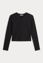 THE LONG SLEEVE BABY TEE | BLACK-5 | GOOD AMERICAN | FLAT